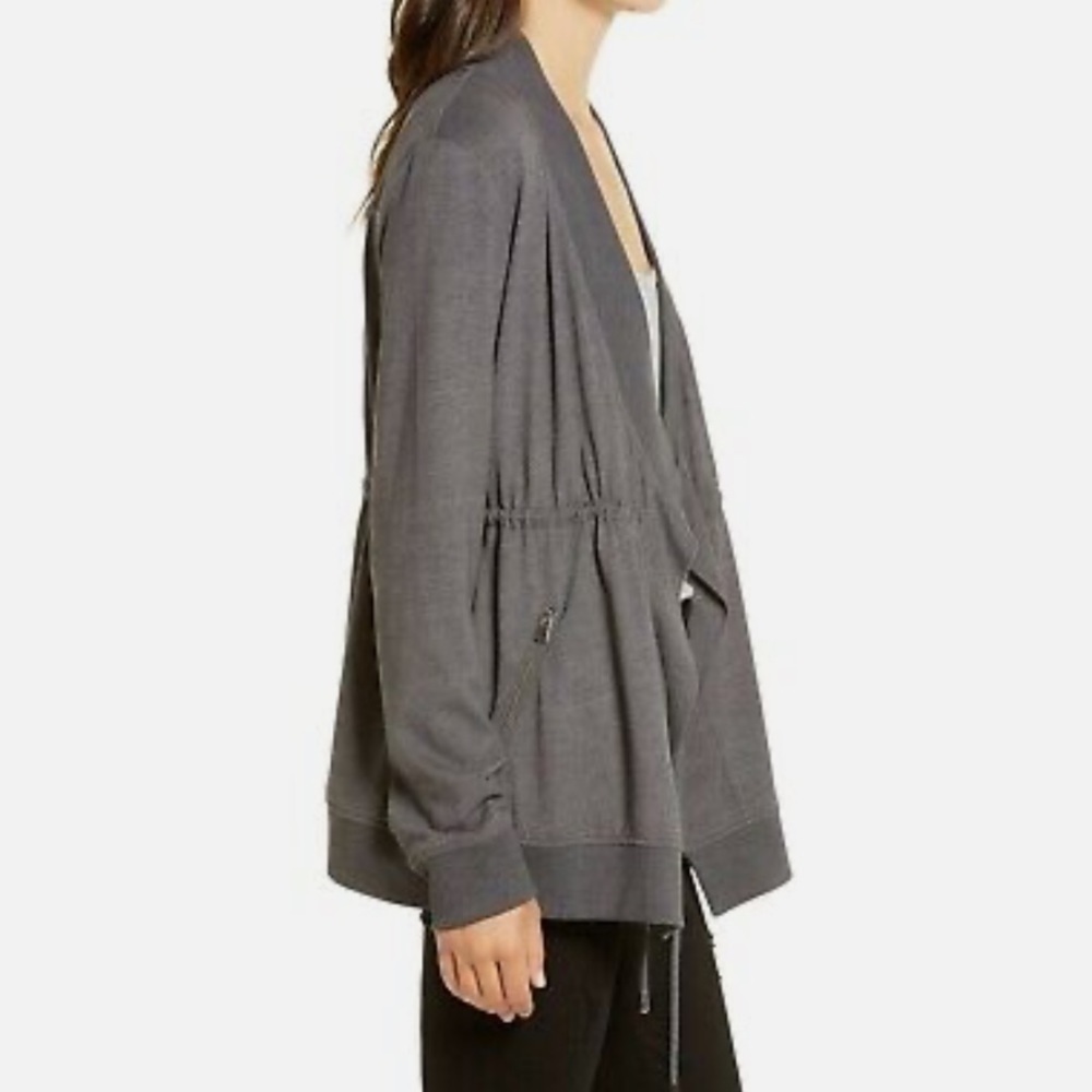 All Saints Gina Gray Draped Jacket Cardigan Size 6
